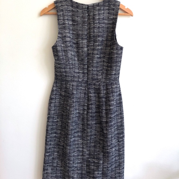 NWT J. Crew Tweed Fringe Sheath Dress, Size 0, Midi sleeveless - Picture 6 of 10